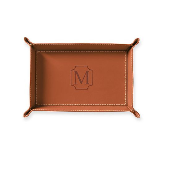 Rustic Leather Catchall Tray | Mark and Graham