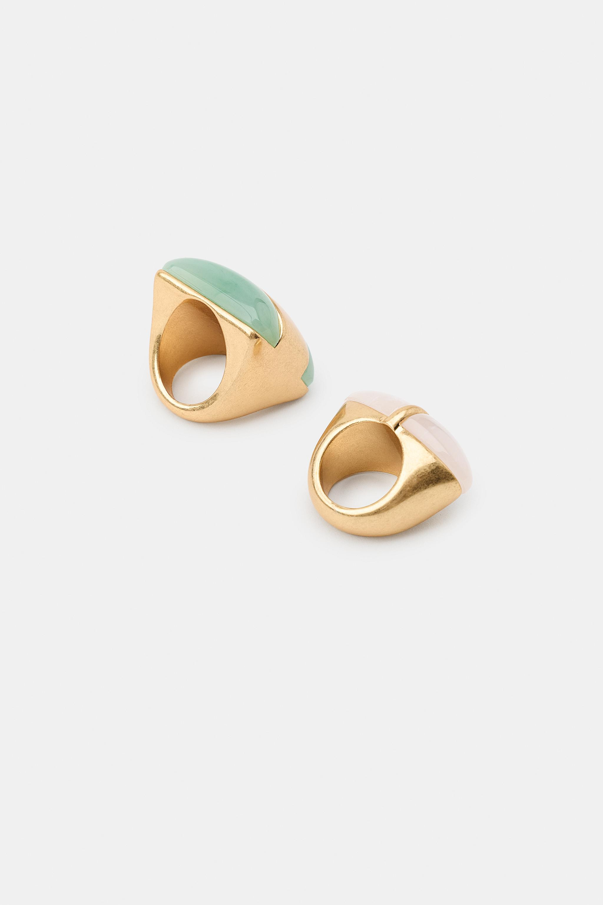 2-PACK OF RESIN STONE RINGS | Zara Canada