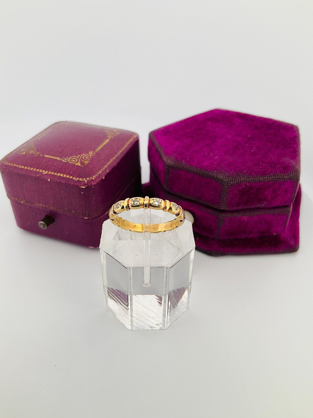 Vintage 14k Yellow Gold Diamond Stacking Band Size 6.25 ST34 - Etsy | Etsy (US)