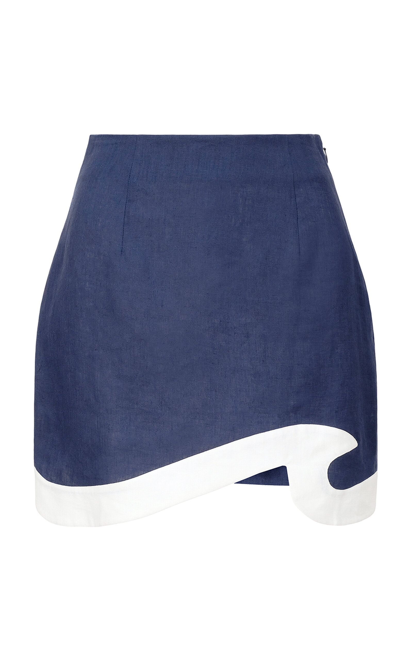 Leandro Curved Linen Mini Skirt | Moda Operandi (Global)