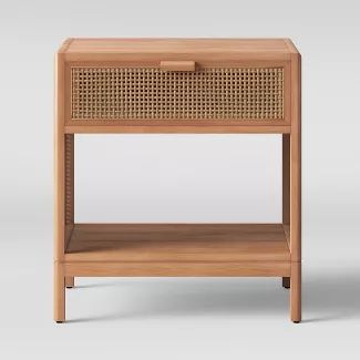 Minsmere Caned Accent Table with Drawer Natural Brown - Opalhouse™ | Target