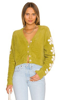 LEVI'S Audrey Cozy Cardigan in Daisy Sleeve Split Pea from Revolve.com | Revolve Clothing (Global)