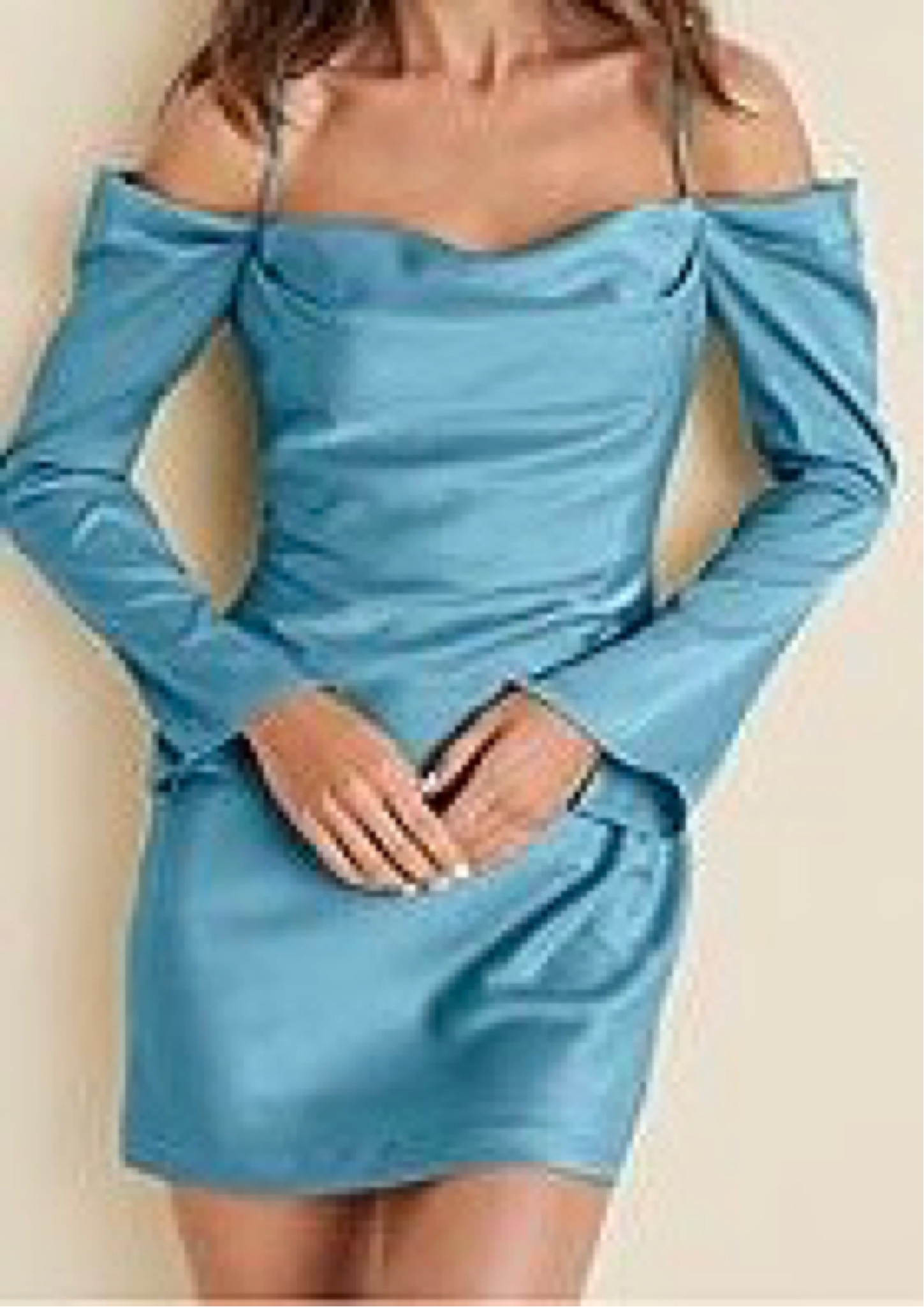 Beautiful blue cowl neck mini dress (comes in several colors)… perfect for summer special occasions! I am 5’4”, 113 lbs, and wearing size 2.  15% off gold shoes (shown below) with code: Amy15. 

#LTKshoecrush #LTKfindsunder50 

#LTKSeasonal