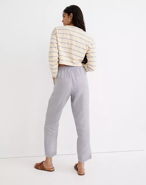 Petite Linen-Blend Pull-On Tapered Pants | Madewell