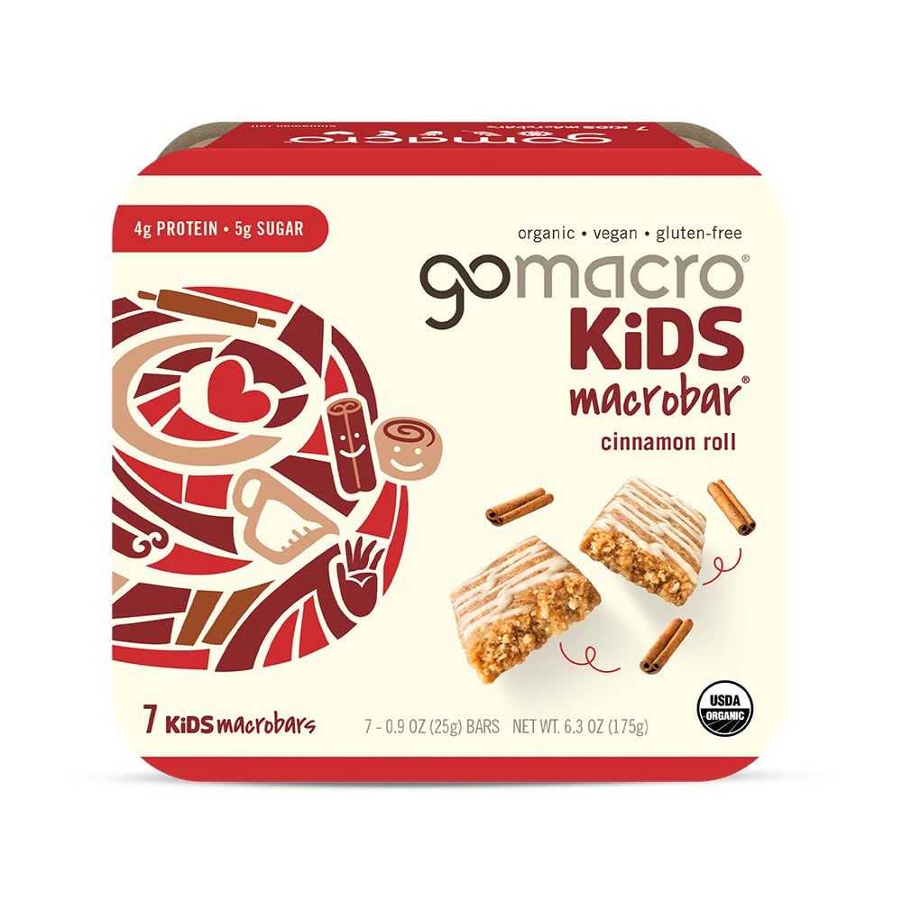 GoMacro Kids MacroBar Organic Vegan Snack Bars - Cinnamon Roll (0.90 Ounce Bars, 7 Count) | Amazon (US)