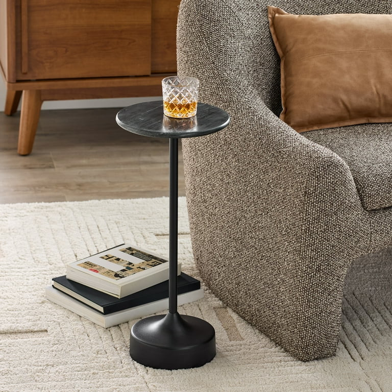 Better Homes & Gardens Aster Marble Drink Table, Black Marble | Walmart (US)