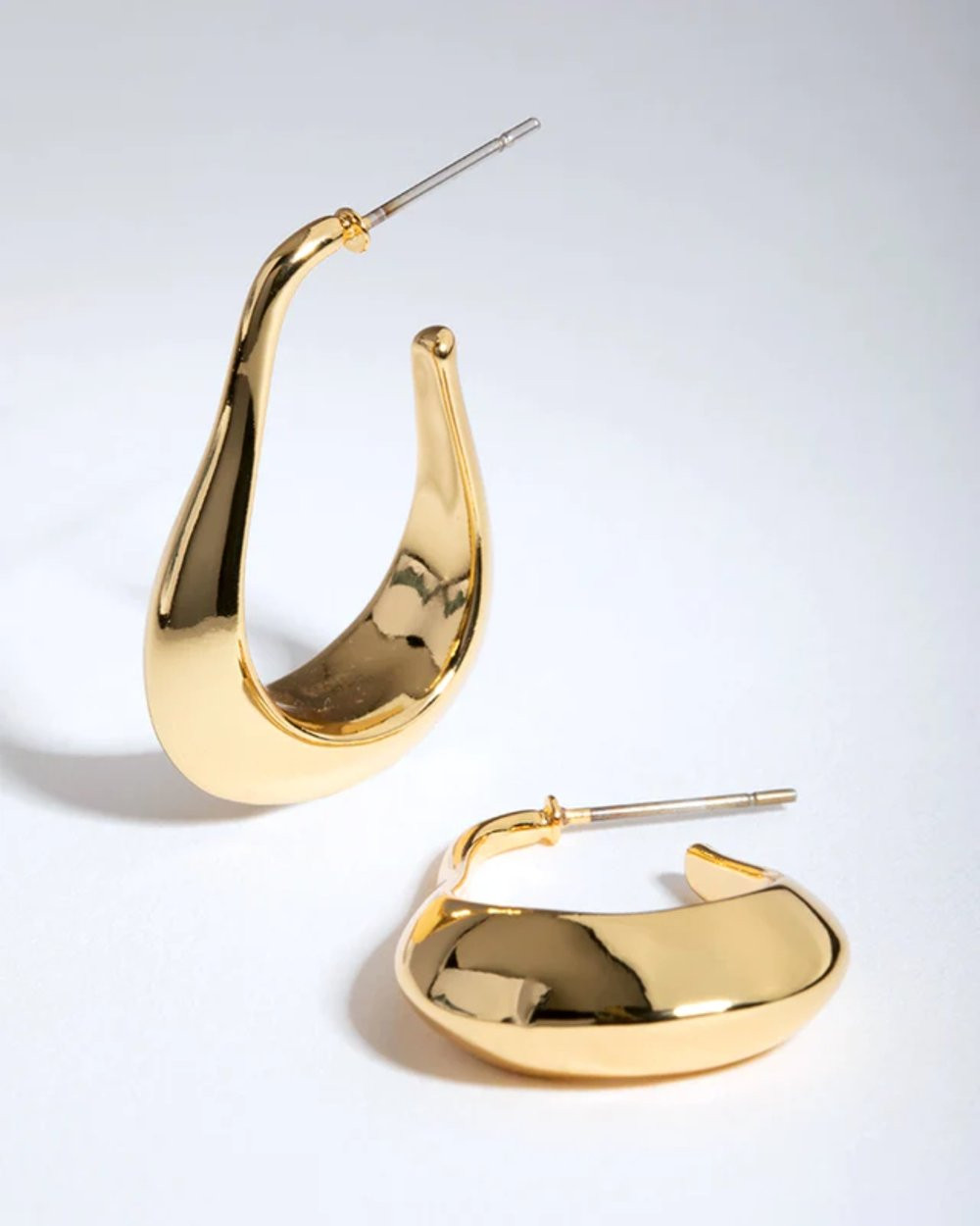 Gold Plated Rectangle Wide Hoop Earrings | THE ICONIC (AU & NZ)