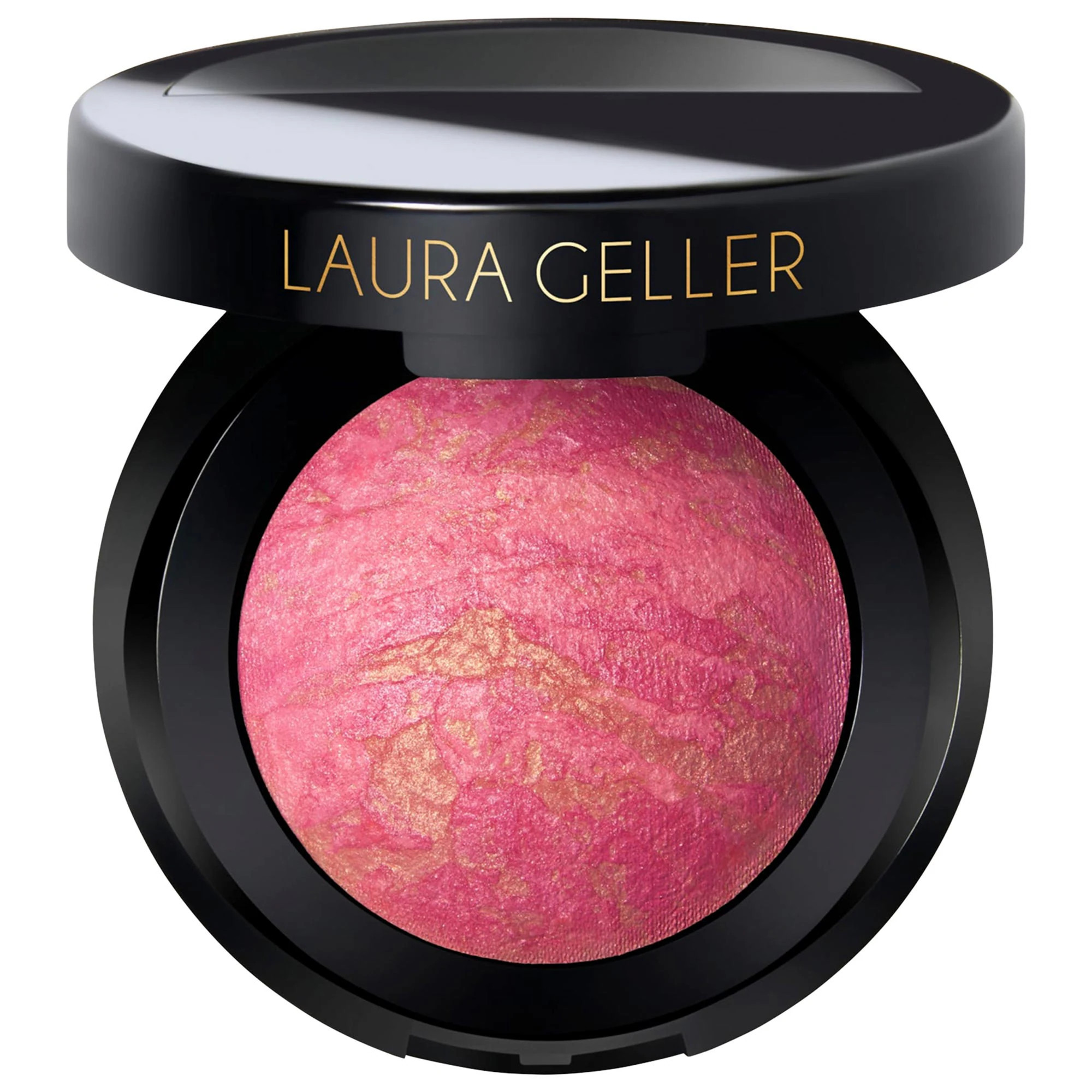 Laura Geller Fard à joues en poudre cuit marbrée Blush and Brighten Sunlit Rose 0.16 oz/4.5 g | Sephora (US)