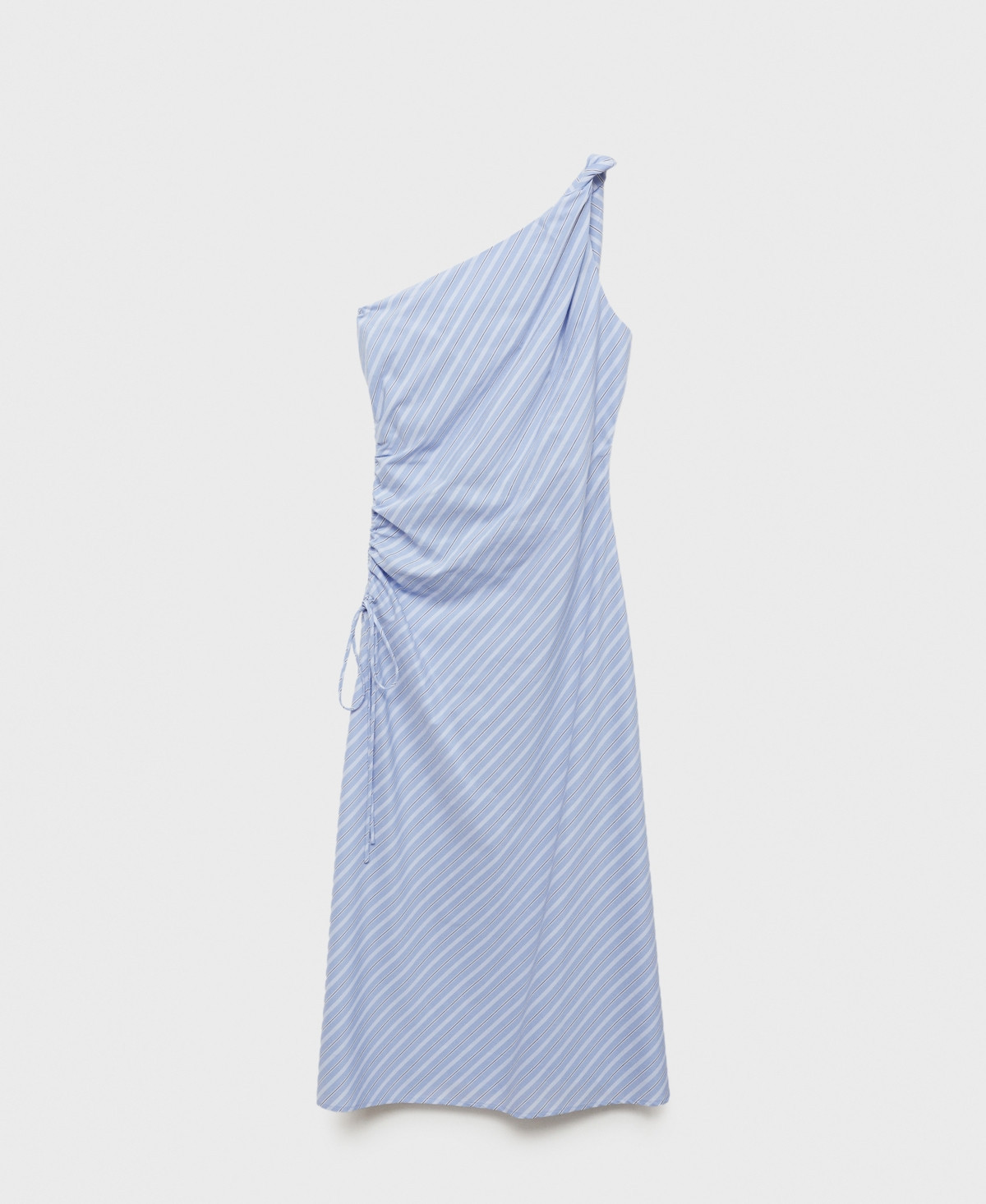 Mango Women's Striped Draped Asymmetrical Dress - Blue | Macy's