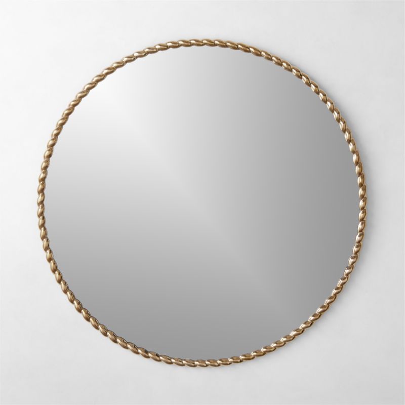 Carrick Round Polished Brass Wall Mirror 36" + Reviews | CB2 | CB2