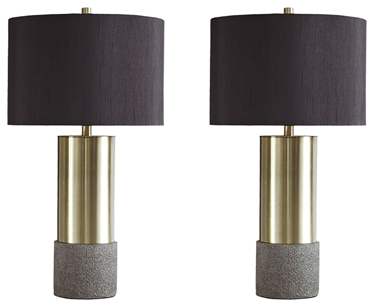 Signature Design by Ashley Jacek Modern Contemporary Table Lamp, 2 Count, Gray & Brass Finish | Amazon (US)