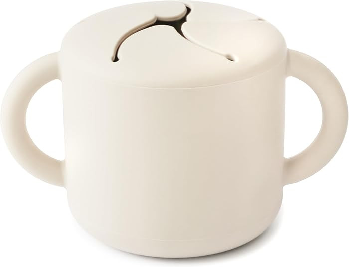 mushie Silicone Snack Cup | Spill Proof Food Container for Toddler and Baby (Ivory) | Amazon (US)