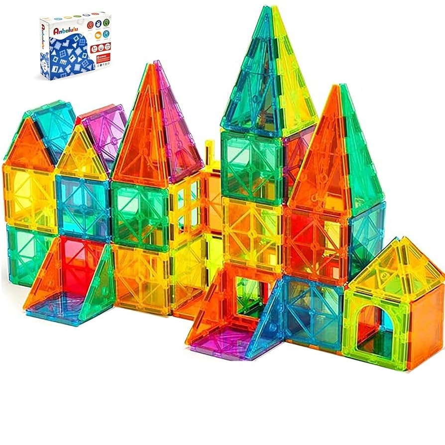 Magnetic Building Tiles,Magnet Building Set,Magnetic Blocks, 3D STEM Stacking Toys, Magnets Toy f... | Amazon (US)