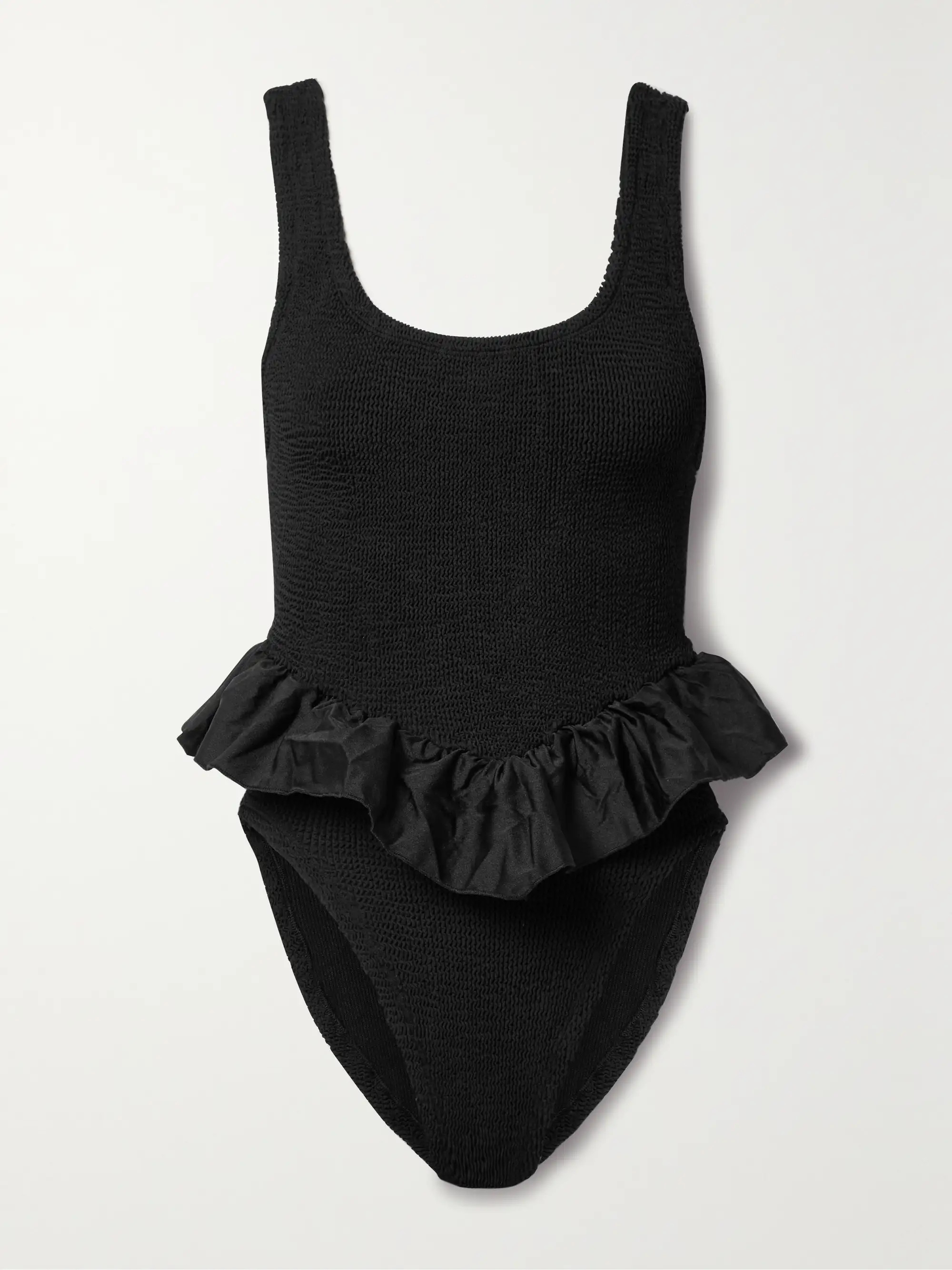 Denise ruffle-trimmed seersucker swimsuit | NET-A-PORTER (US)