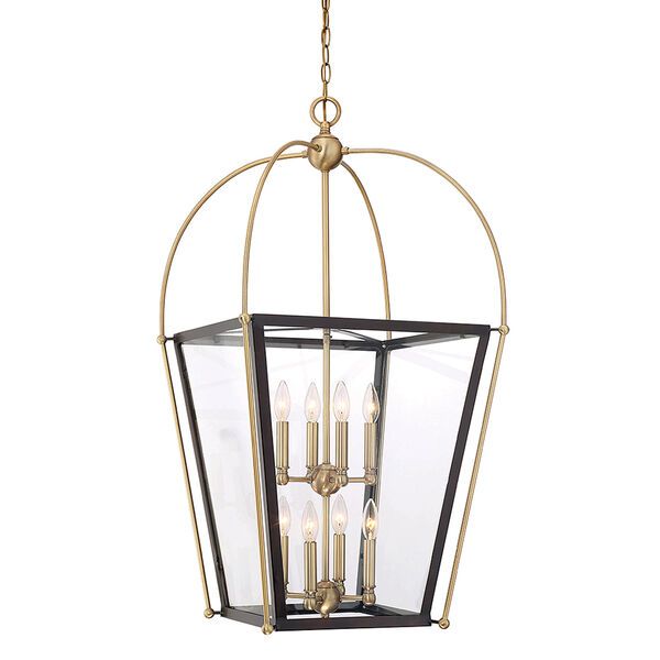 Dunba English Bronze and Warm Brass 20-Inch Eight-Light Pendant | Bellacor