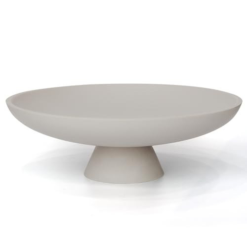 YMXYJM Modern Pedestal Decorative Bowl, Large Resin Fruit Bowl, Grey | Amazon (US)