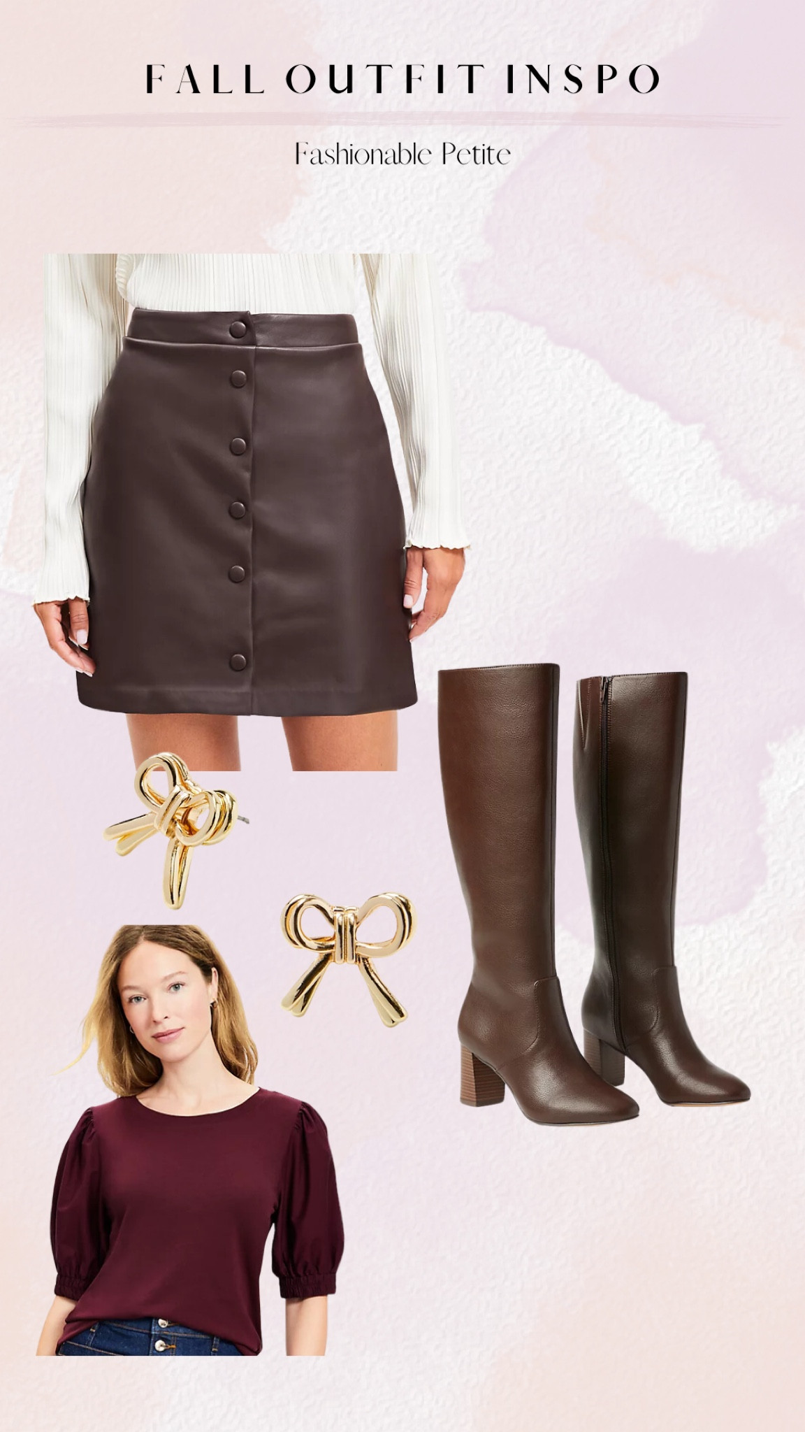 Fall outfit from LOFT! Paired knee high boots with a leather skirt. 30% off these pieces. 
Fall outfits / leather skirt / knee high boots / loft / skirts / boots 

#LTKSaleAlert