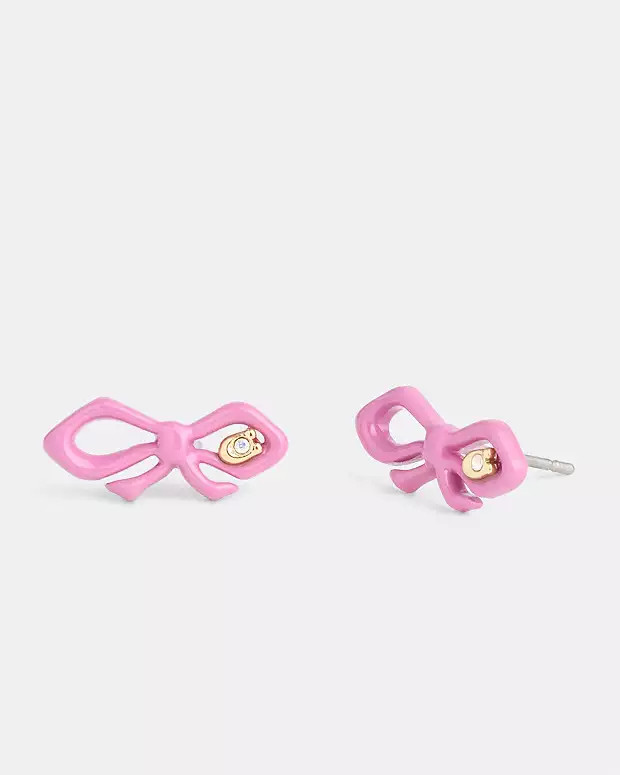 Resin Mini Bow Stud Earrings | Coach Outlet US