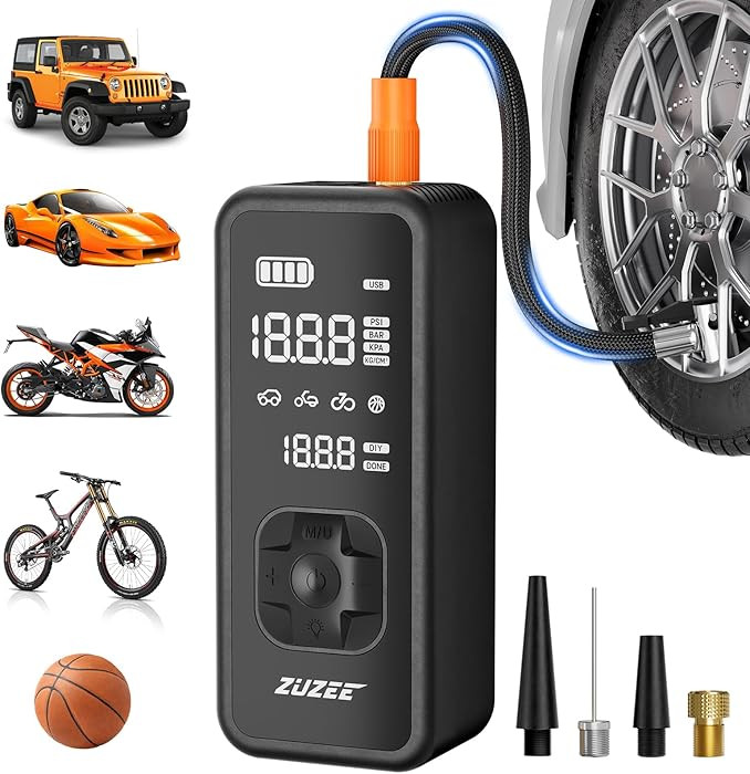 Tire Inflator Portable Air Compressor - 4X Faster Inflation, 150PSI Air Pump for Car Tires with D... | Amazon (US)