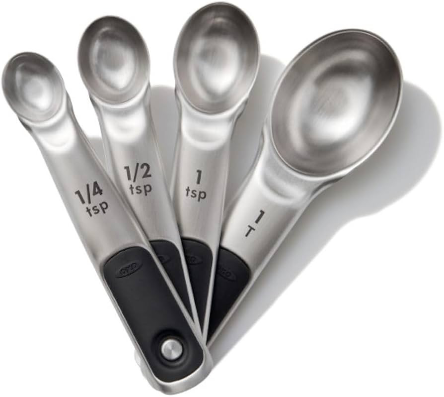 OXO Good Grips 4 Piece Stainless Steel Measuring Spoons with Magnetic Snaps | Amazon (US)