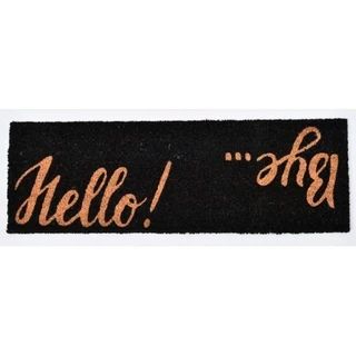 Evideco Sheltered Printed Large Front Door Mat Hello Bye Coir Coco Fibers Rug 30x10 Inch Black | Bed Bath & Beyond