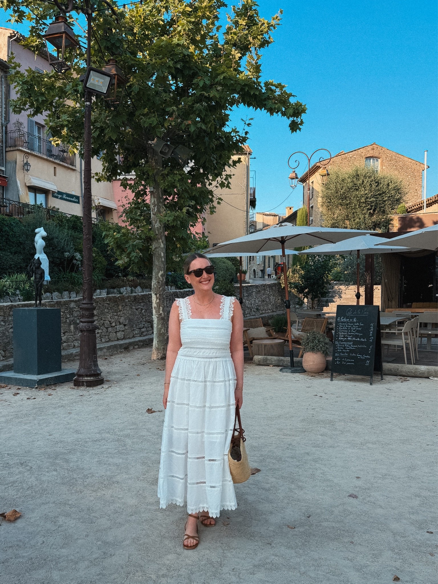 Market day
Square neck cotton dress in size L

Summer sightseeing outfit idea  
South of France packing

#LTKTravel #LTKSeasonal