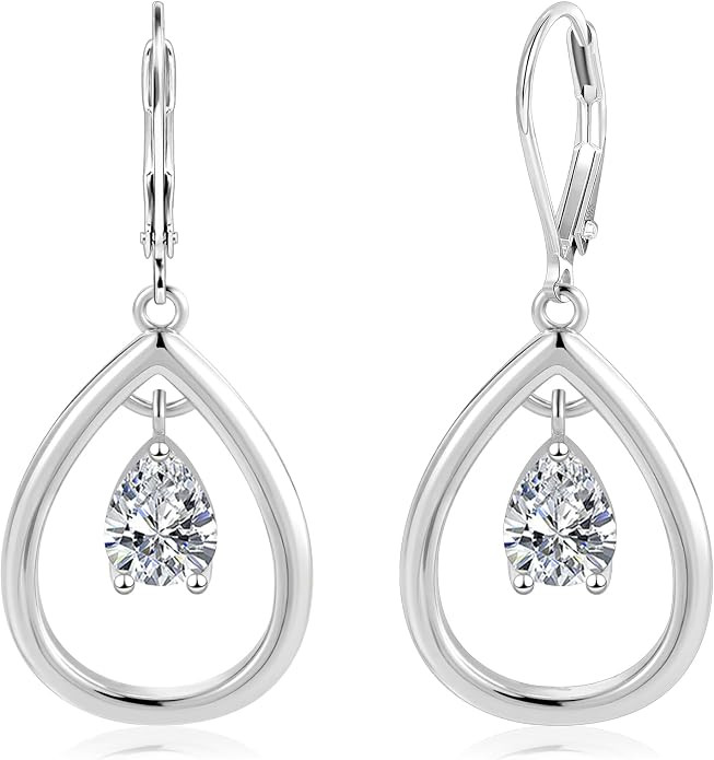 925 Sterling Silver 14K Gold Teardrop Dangle Earrings for Women, ALEXCRAFT Dangling Drop Leverbac... | Amazon (US)
