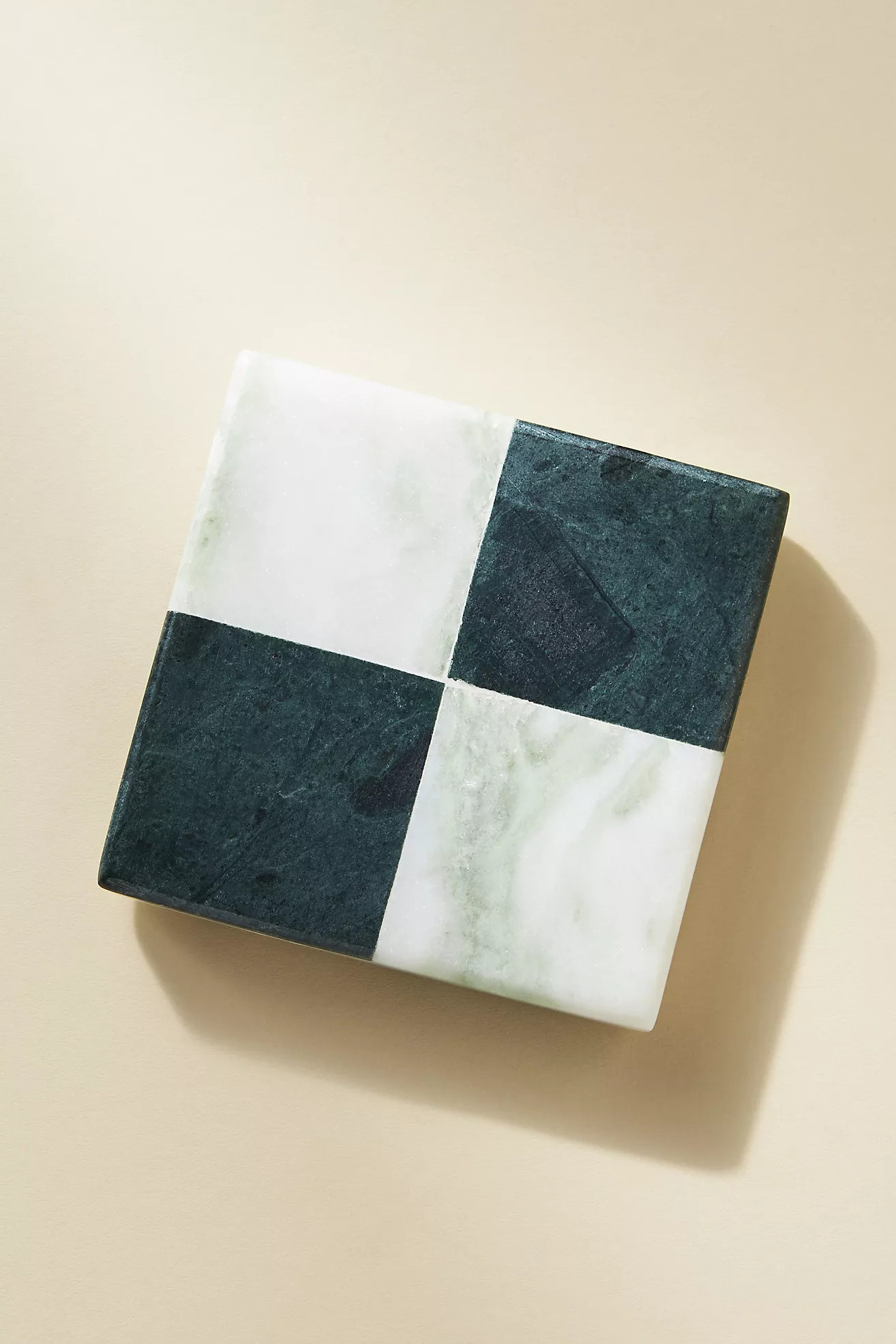 Josie Checkered Marble Coaster | Anthropologie (US)