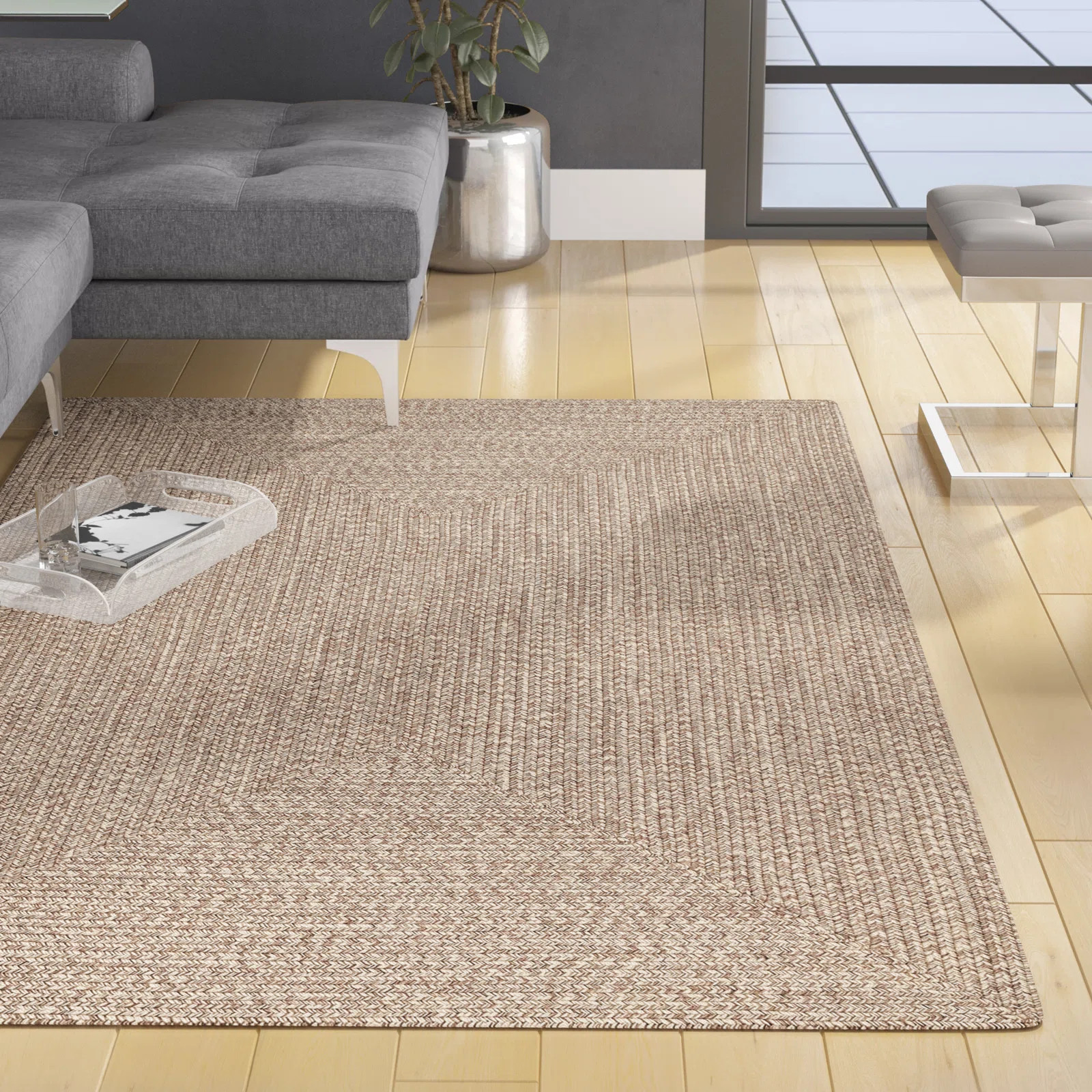 Owensby Handmade Braided Indoor / Outdoor Area Rug in Tan | Wayfair North America