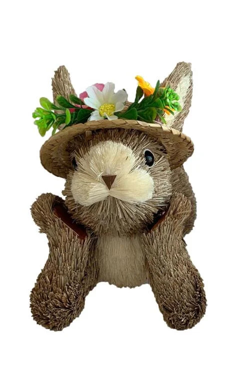 Way To Celebrate Easter 7-inch Height Pink Bow Lying Down Sisal Bunny Tabletop Decor - Walmart.co... | Walmart (US)