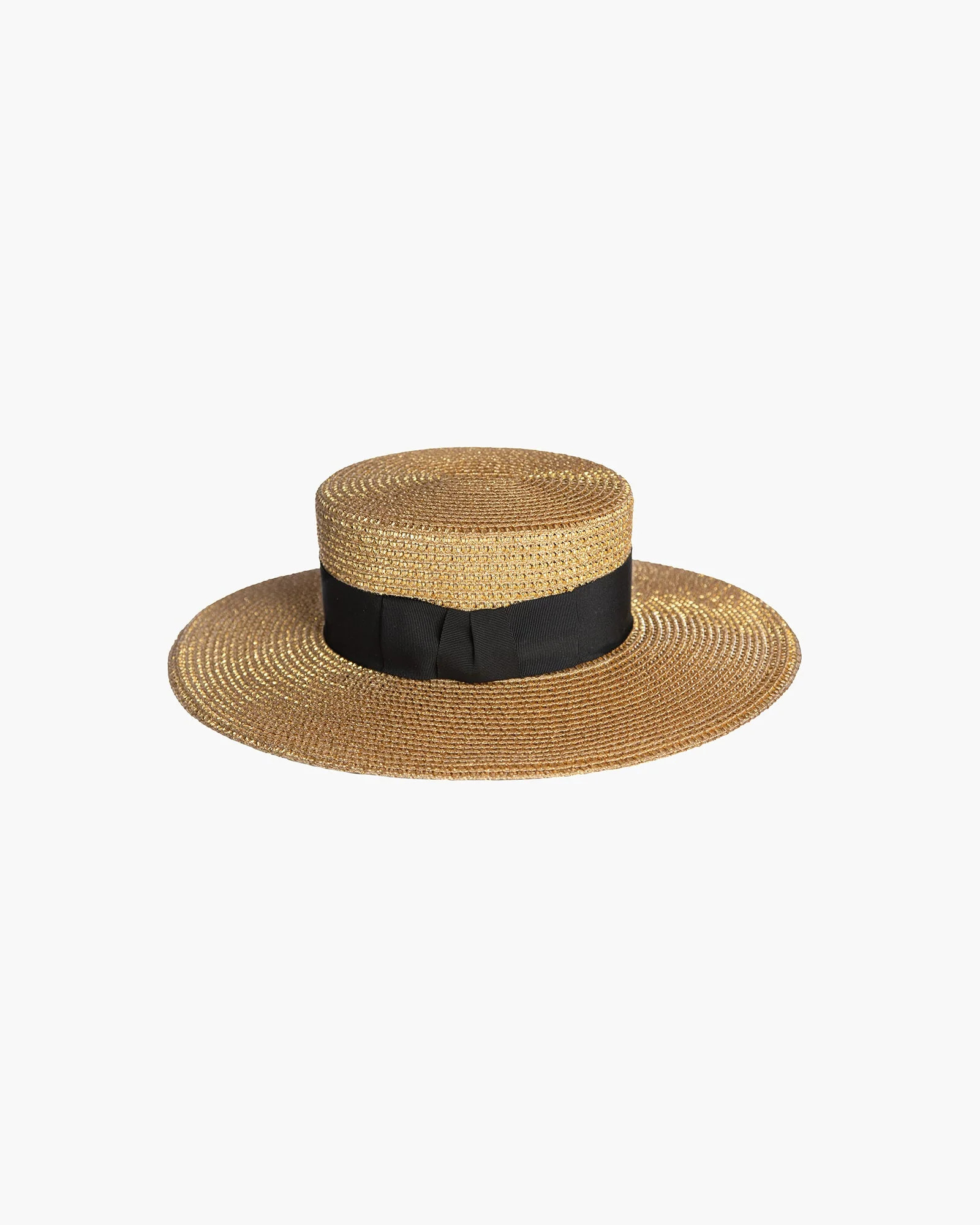 Gondolier Boater Hat Gold/Black | Eric Javits