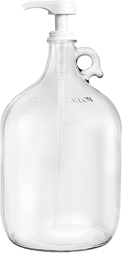 Gallon Glass Pump Dispenser Bottle, Large Jug Laundry Liquid Detergent Dispenser with Pump for La... | Amazon (US)