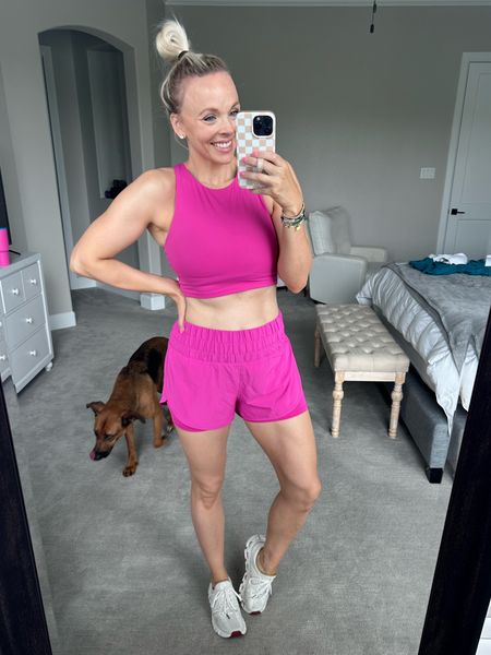 Favorite Amazon athletic wear - wearing a medium in everything shown. Love the built in bike shorts to these running shorts and they come in tons of colors!!!! 

#LTKActive #LTKfitness #LTKstyletip