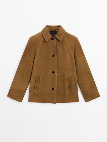 Leather nubuck jacket | Massimo Dutti US