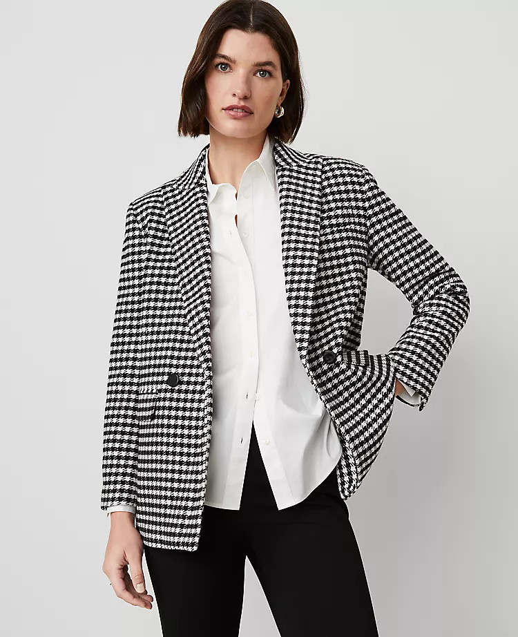 The Checked Oversize Double Breasted Blazer | Ann Taylor | Ann Taylor