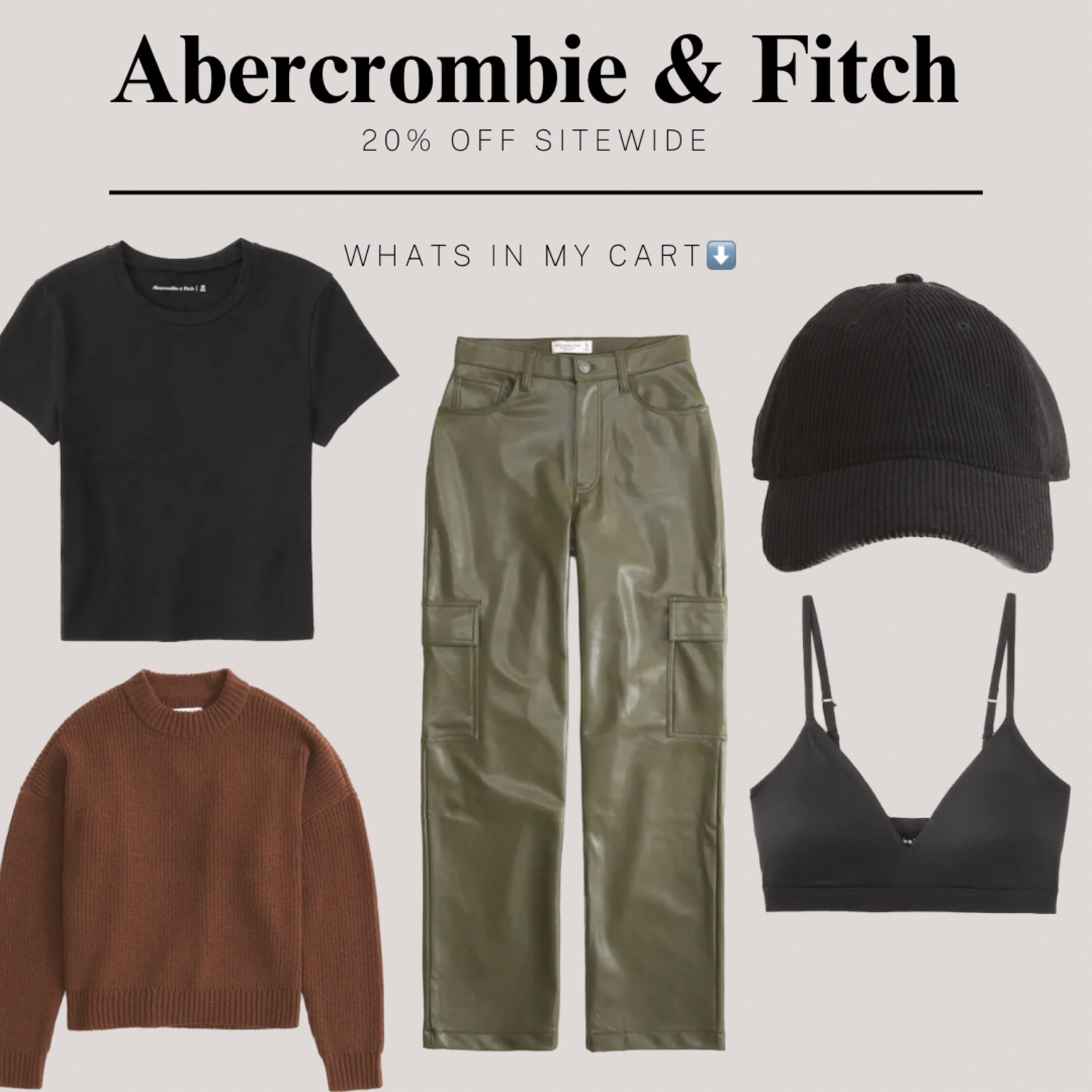 What I’m ordering from the A&F Fall sale!! These faux leather cargo pants are to die for 😍

#LTKstyletip #LTKU #LTKSale