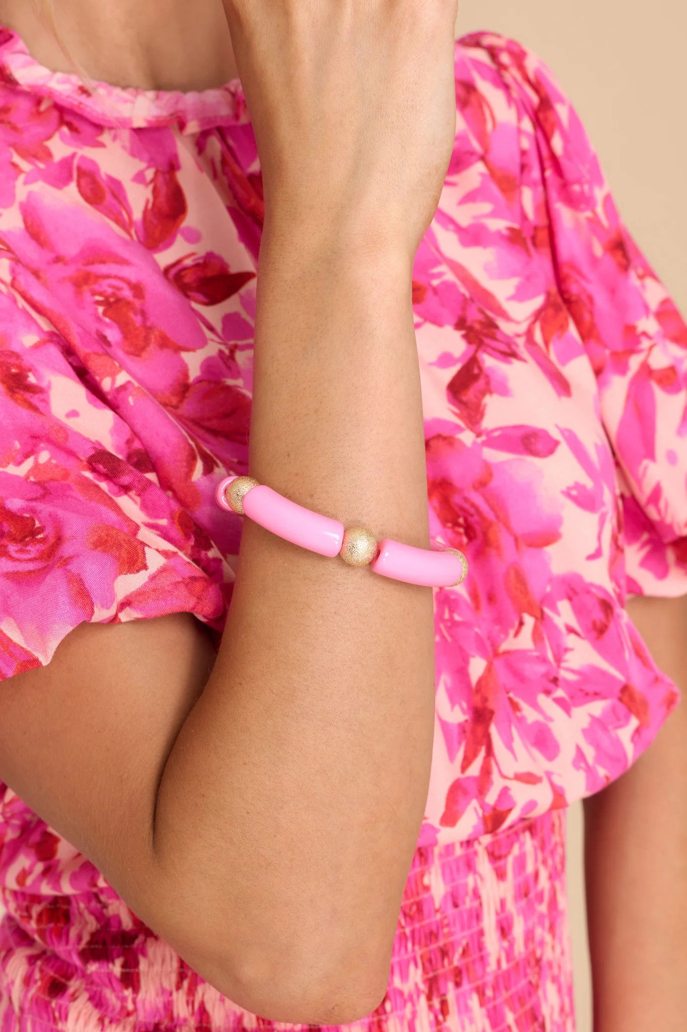 No Dull Moments Pink Bracelet | Red Dress 