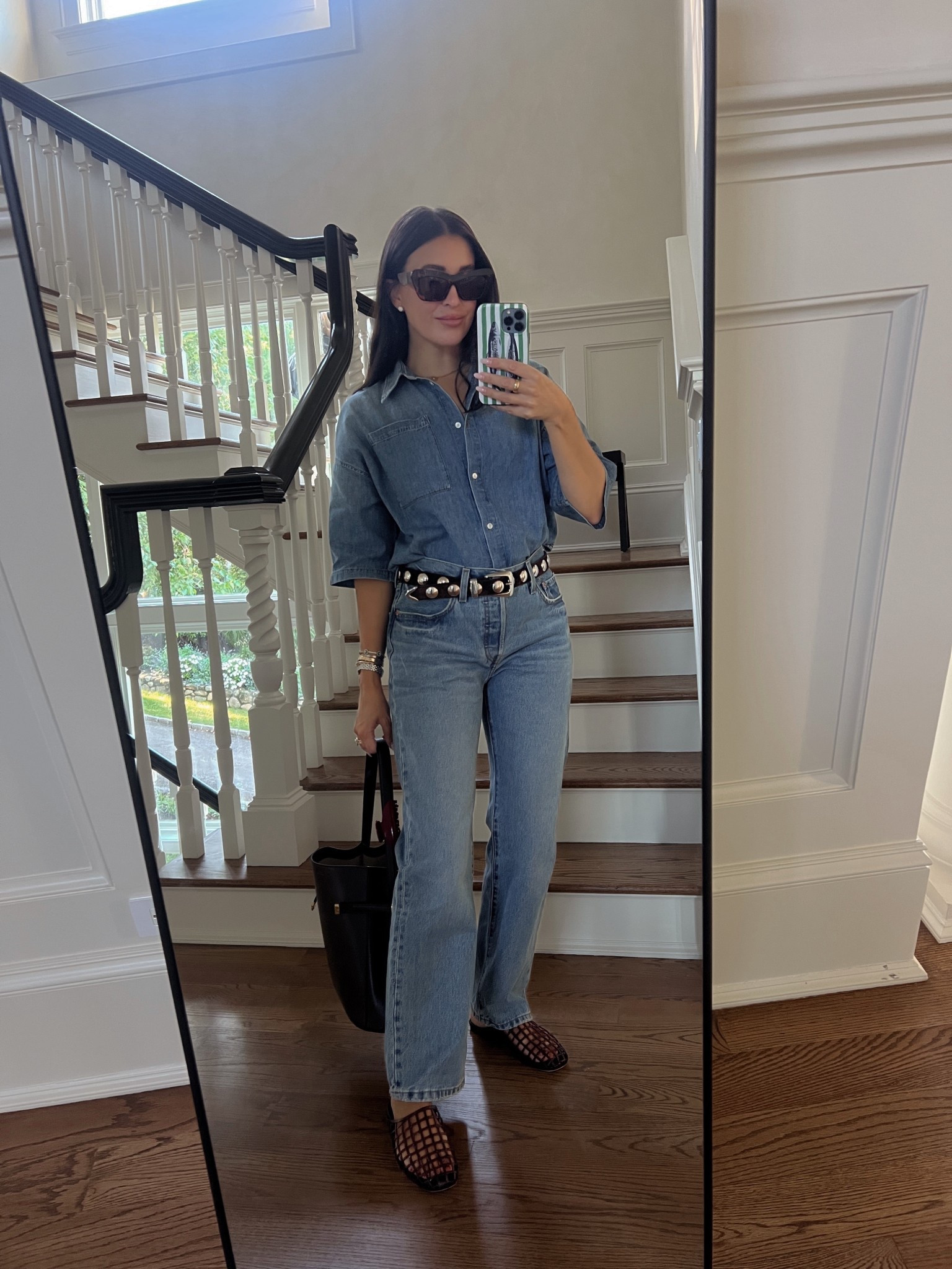 School drop off outfit 
Jeans - order up one size
Top - true to size 
Shoes - true to size 

#LTKSeasonal