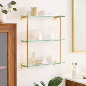 Modern Overhang Triple Glass Bathroom Shelf | West Elm (US)