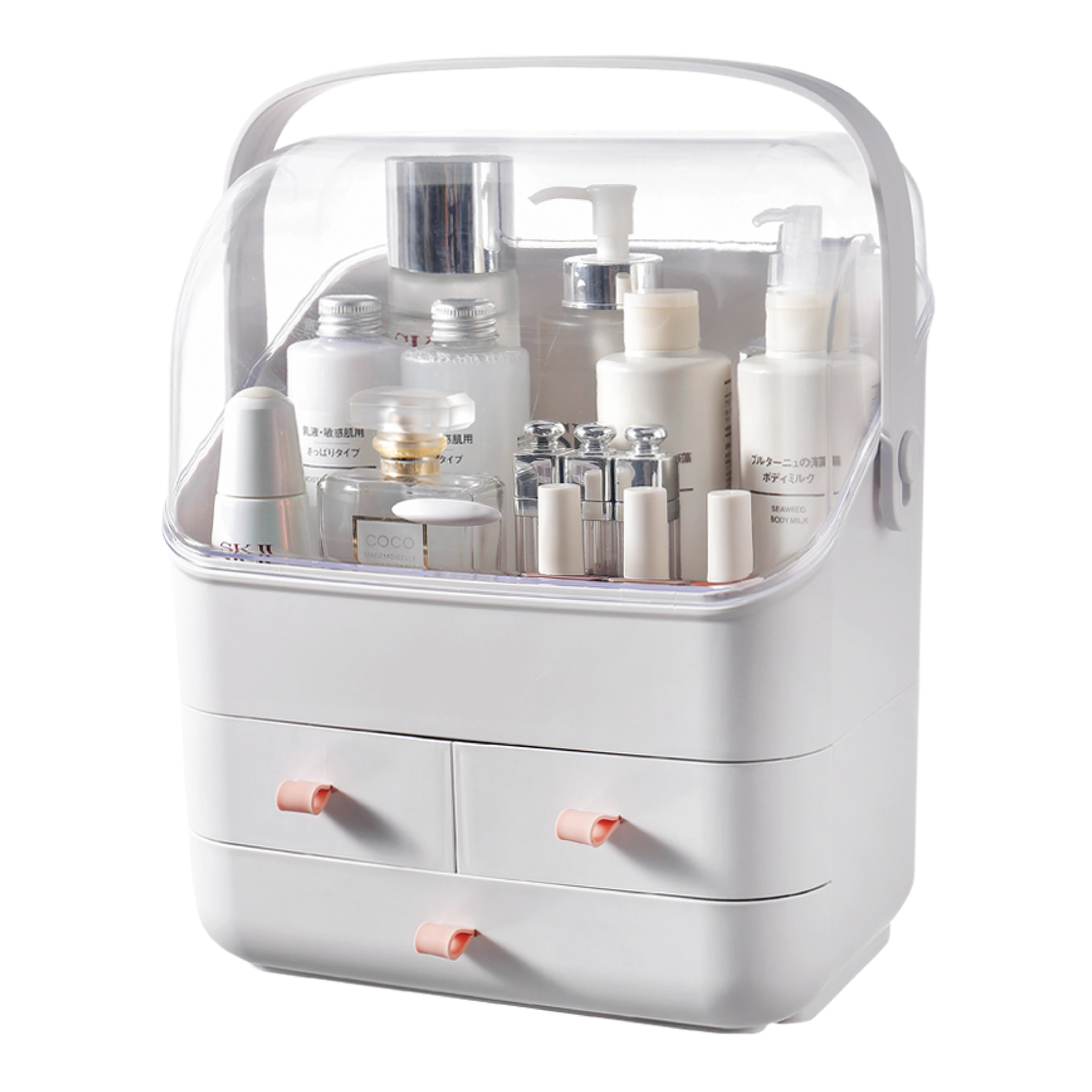 BRUUN Skin Care Cosmetic Storage Bin – A Large White Colored Dust and Water Proof Makeup Box wi... | Walmart (US)