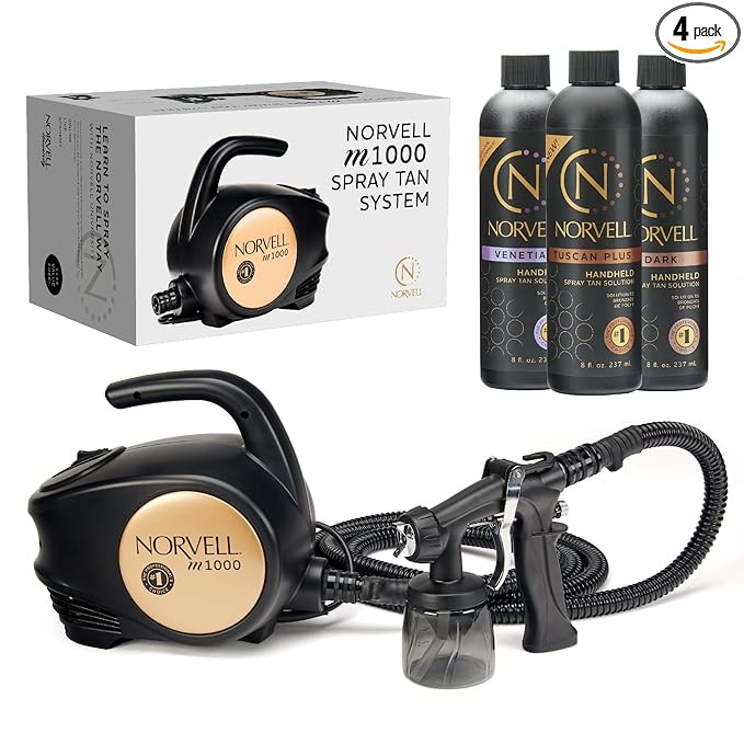 Norvell Sunless M1000 HVLP Spray Tan Machine Kit with 8 oz Tuscan Plus, Venetian & Dark Solutions... | Amazon (US)