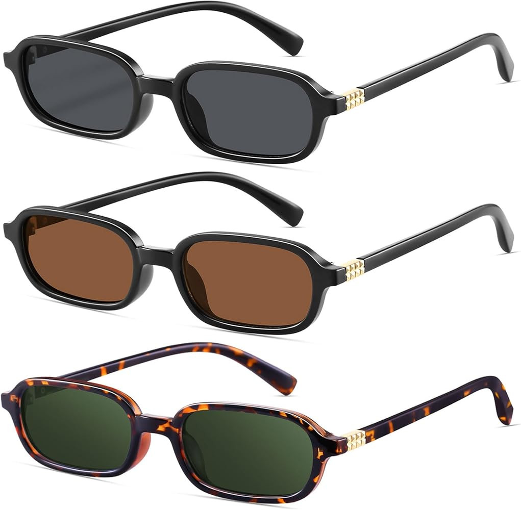 Retro Rectangular Sunglasses for Women Narrow Trendy Small 90s Style Square Frame UV Protection S... | Amazon (US)