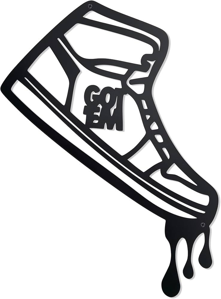 Ecqizer Metal Sneaker Wall Decor,Unique Teen Boy Room Decor,Metal Wall Art,Room Decor for Boy & Teen Bedroom,Wall Decor for Sneaker Lovers,Graduation gifts (15.5 * 10.8 inch), Black | Amazon (US)