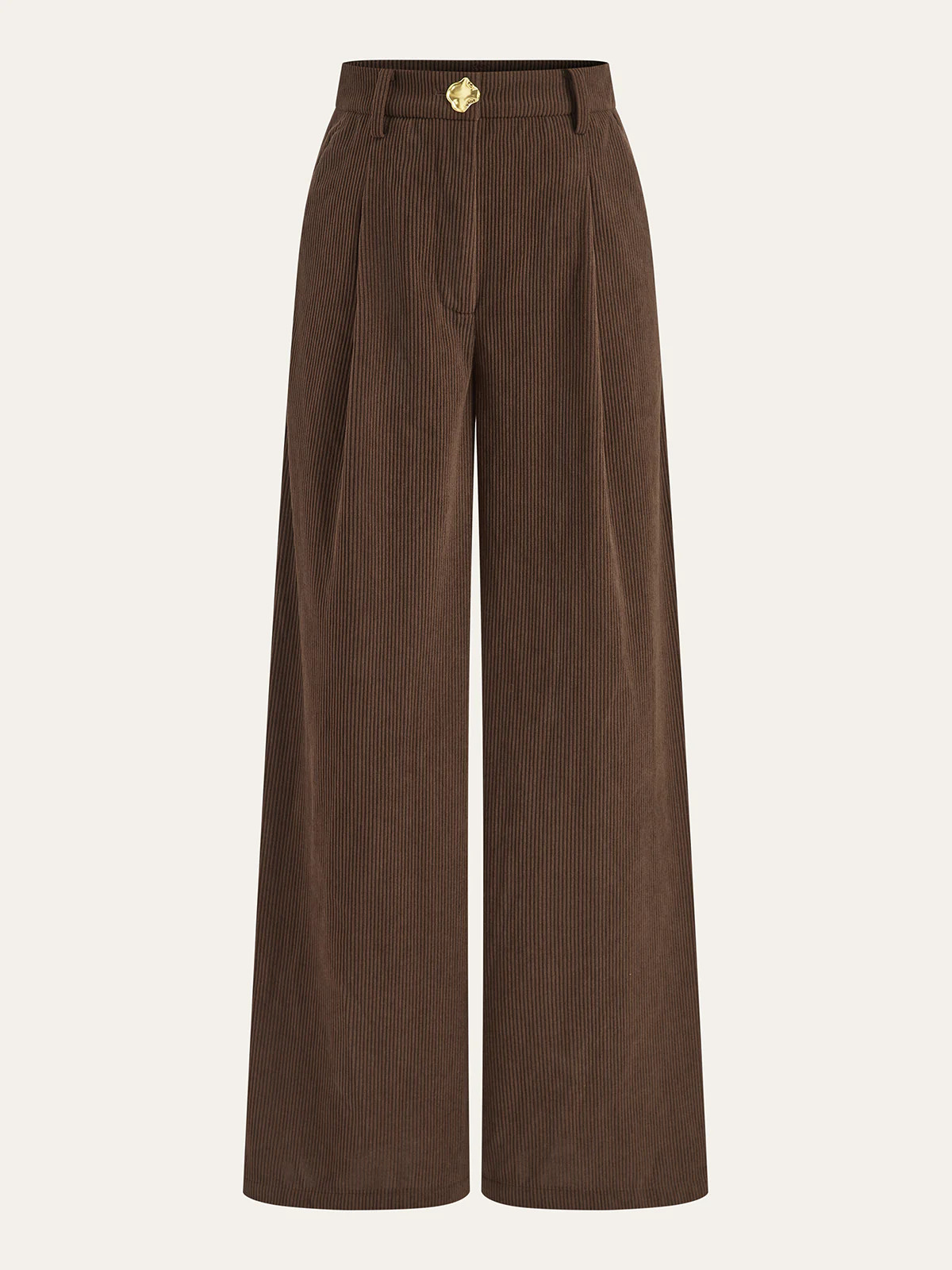 Corduroy Wide-Leg Pleated Pants | Commense