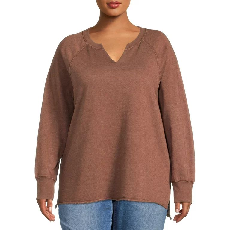 Terra & Sky Women's Plus Size French Terry Sweatshirt | Walmart (US)