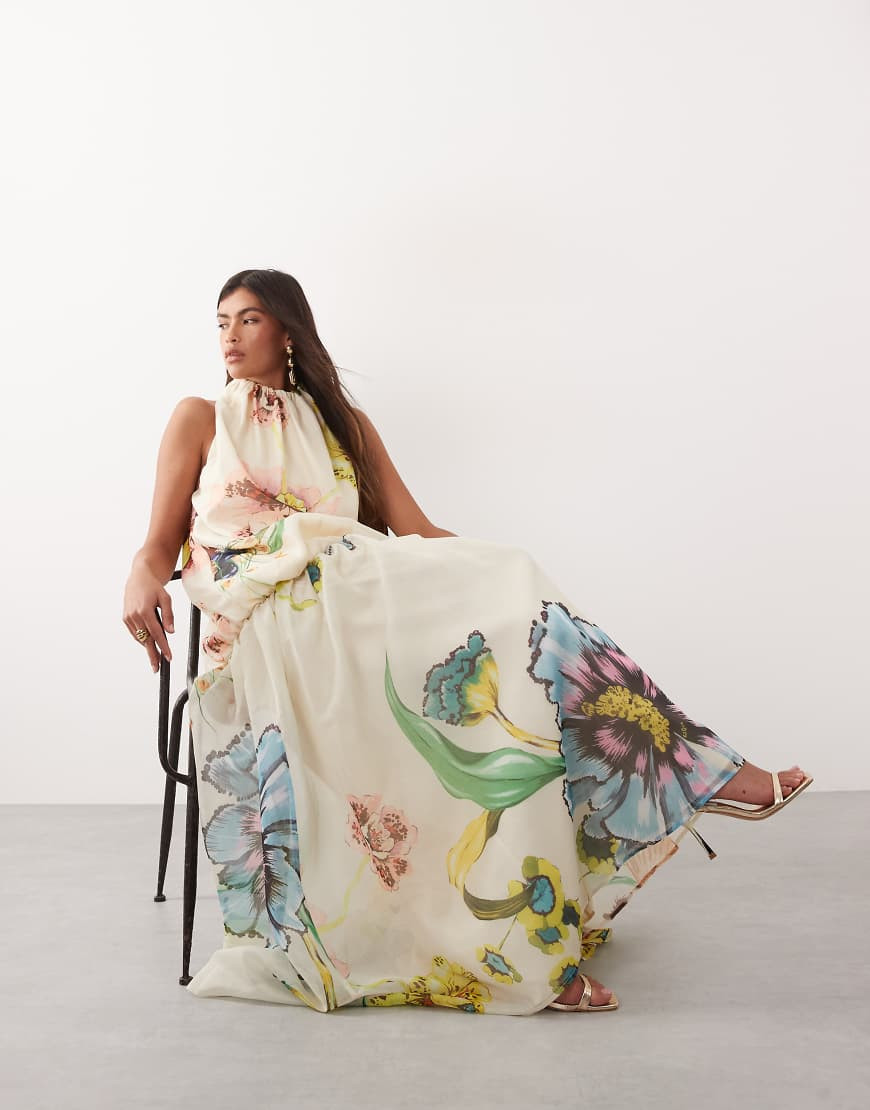 ARRANGE organza maxi dress in botanical floral print-Multi | ASOS (Global)