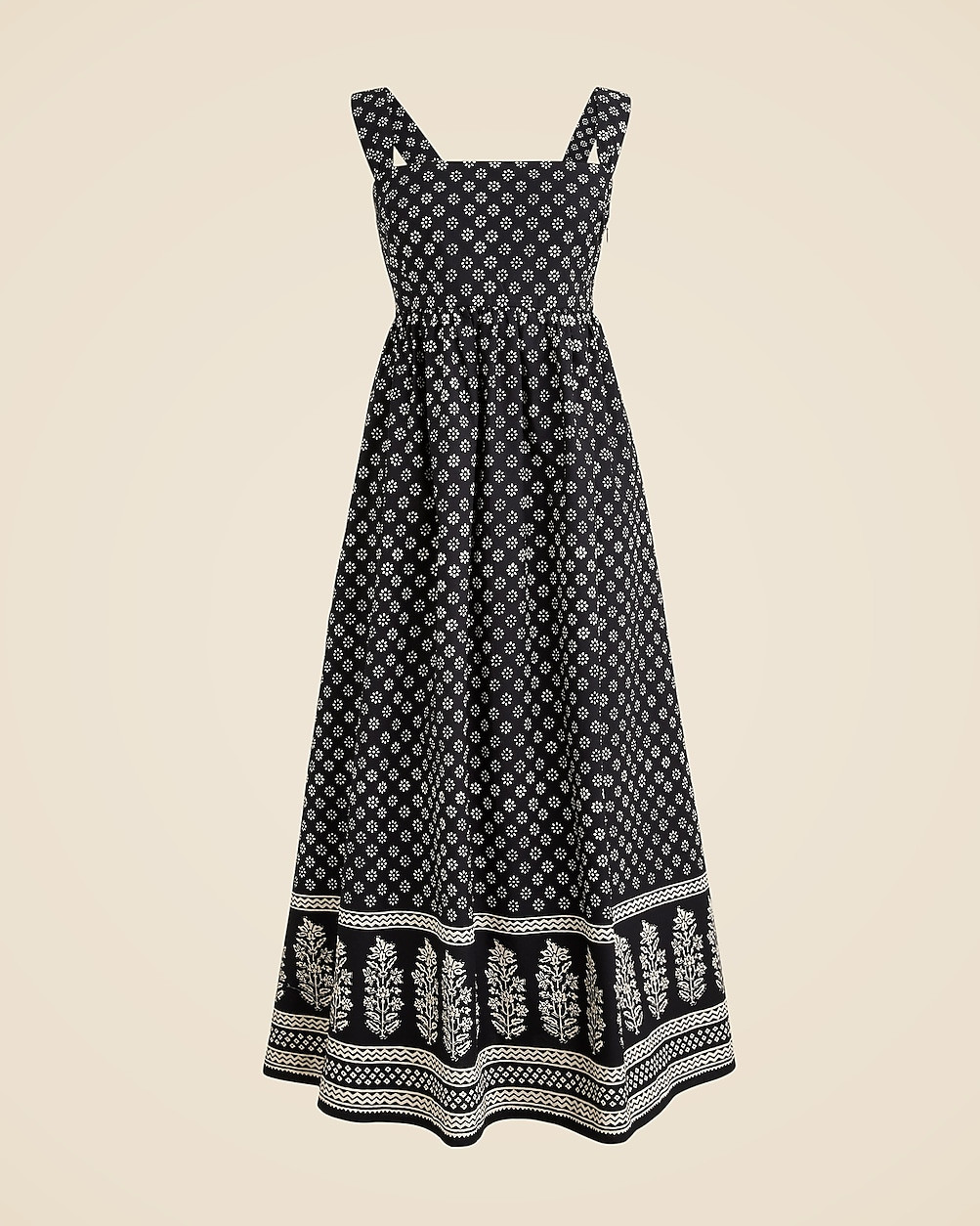 Squareneck midi dress in blockprint | J. Crew US