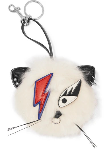 Ziggy Stardust appliquéd faux fur keychain | NET-A-PORTER (US)