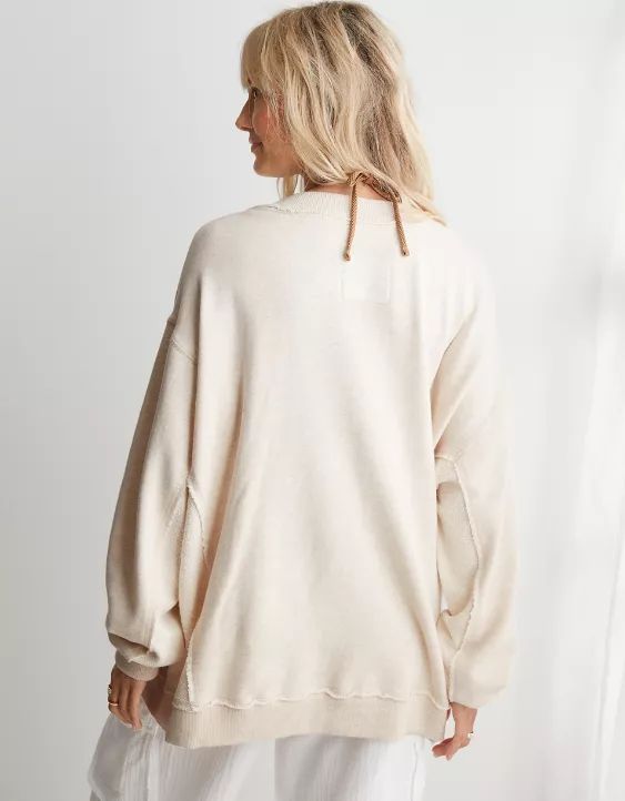 Aerie Vacay Every Day V Neck Sweatshirt | American Eagle Outfitters (US & CA)