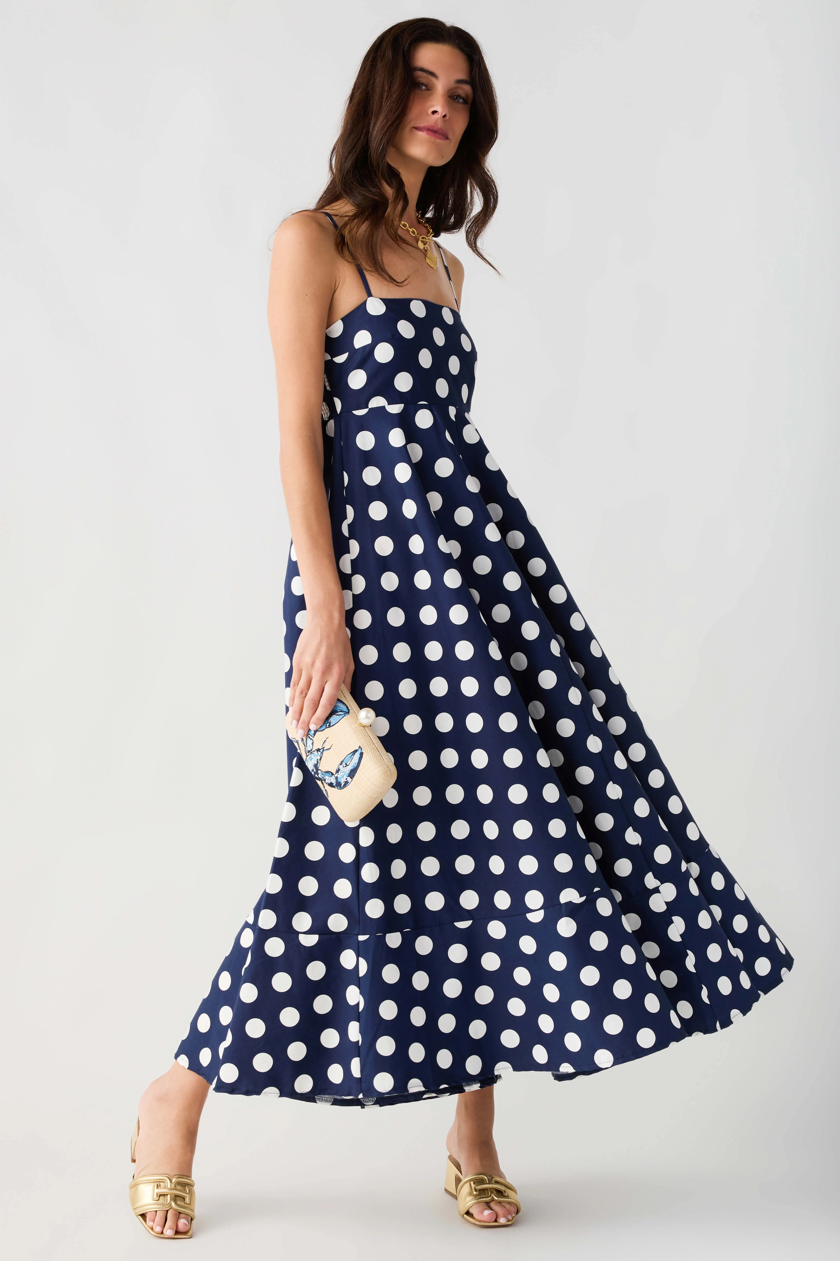 Olivaceous Anni Polka Dot Maxi Dress | Social Threads